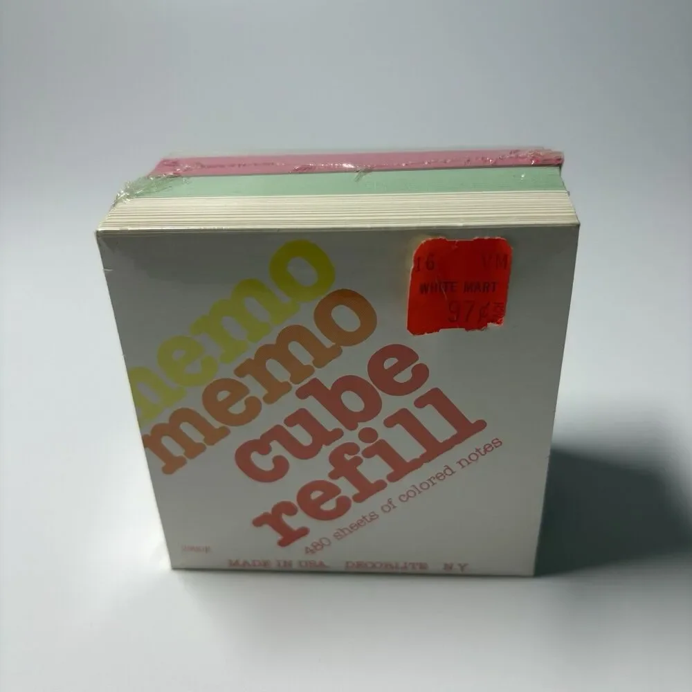 Vintage MCM Writer's Block Memo Cube Set Sheets Refill USA Midcentury Modern New